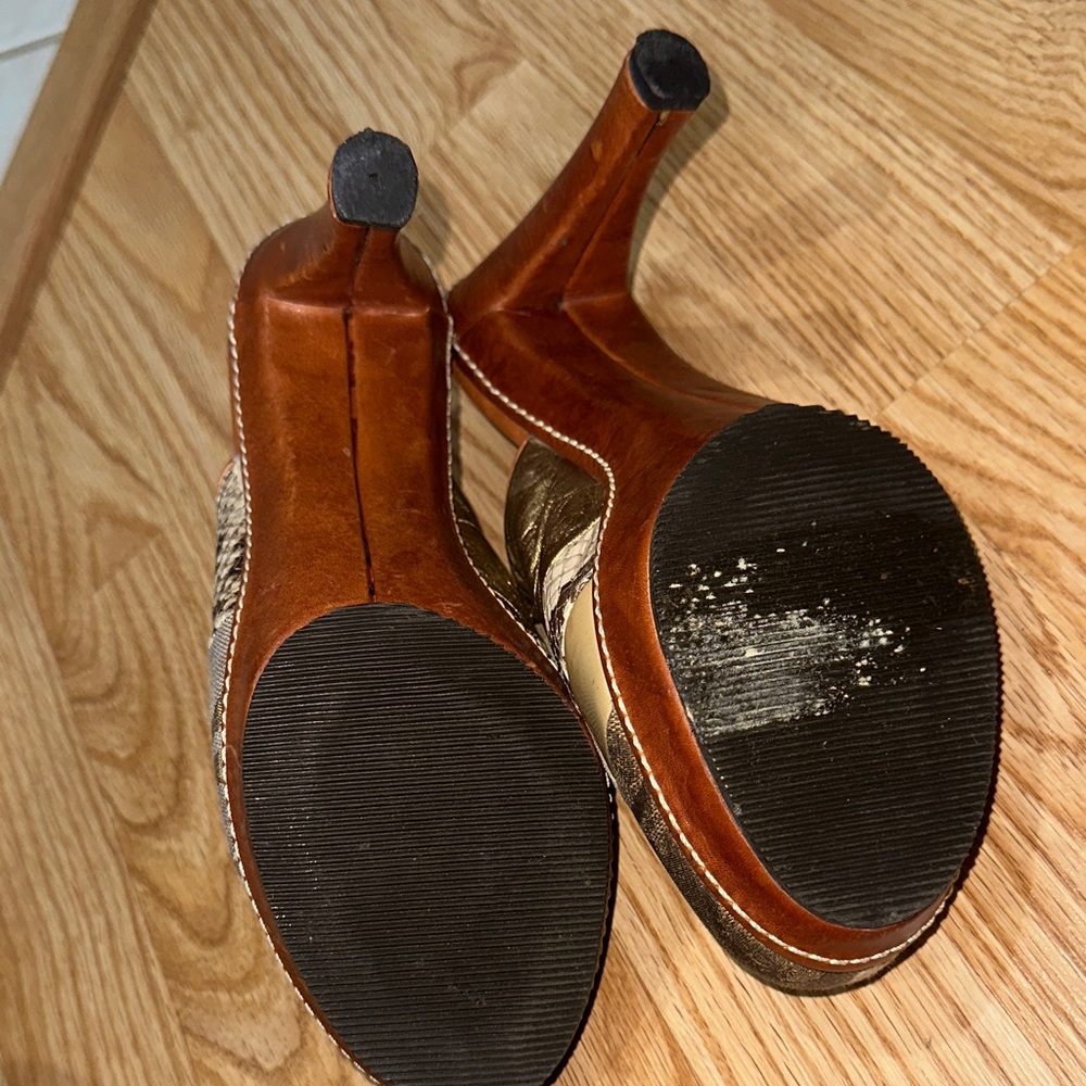 Coach Women's Patchwork Mules - Brown, Tan, and Cream - Picture 4 of 5